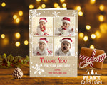 FOLDED Christmas Gift Photo Thank You Cards, Family Xmas Thank You Cards