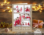 FOLDED Xmas Thank You Cards From Children, Personalised Photo Christmas Thank You Cards