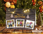 FOLDED Xmas Thank You Cards From Children, Pet Photo Christmas Thank You Cards