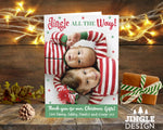 FLAT Christmas Thank You Cards from Family, Christmas Thank You Photo Cards