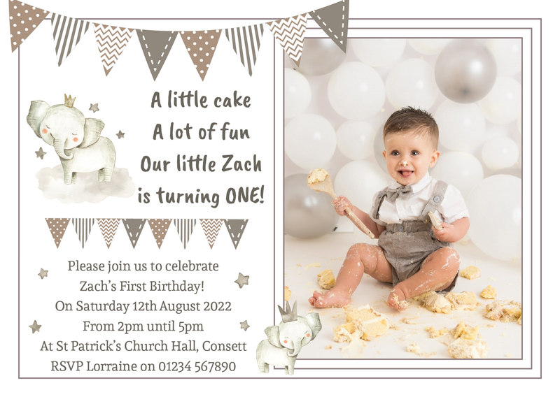 Personalised Elephant Invites