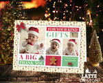 FLAT Editable Christmas Thank You Cards, Personalised Christmas Thank You Cards