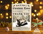 FOLDED Family Christmas Thank You Card, Personalised Xmas Thank You Cards
