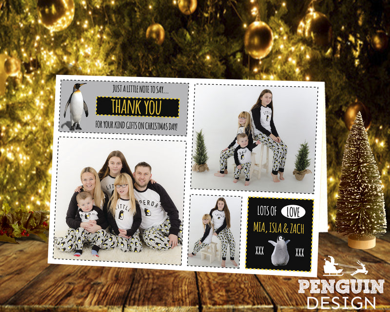FLAT Photo Christmas Personalised Thank You Card, Photo Thank You Card