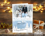 FLAT Family Christmas Thank You Cards, Personalised Xmas Thank You Cards