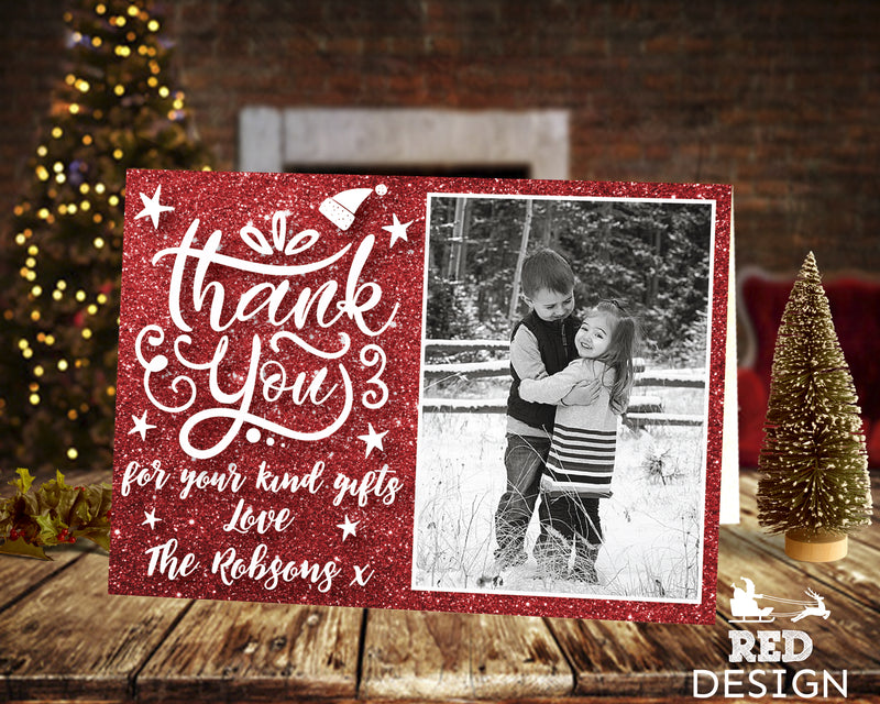 FLAT Thank You For My Christmas Gift, Christmas Thank You Cards Personalised