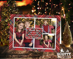 FOLDED Christmas Thank You Cards, Photo Xmas Thank You Card