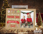 FLAT Personalised Christmas Photo Thanks, Xmas Thank You Cards