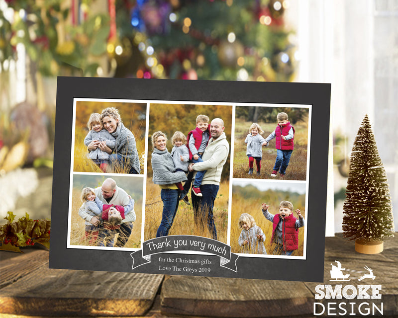 FLAT Custom Christmas Thank You Cards, Personalised Thank You For My Gift Card