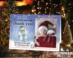 FLAT Xmas Thank You Cards With Personalised Photo and Envelopes