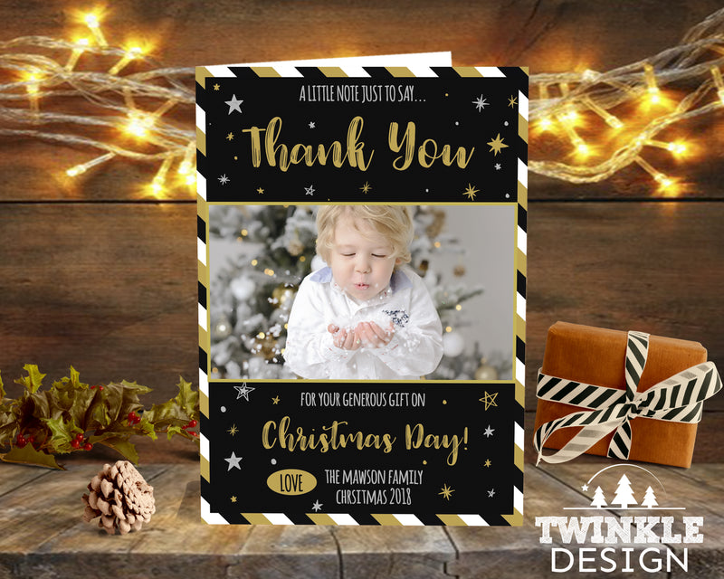 FLAT Holiday Thank You Cards Personalised With Photos And Envelopes