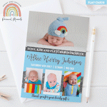 FLAT Personalize Baby Boy Thank You Cards with Your Own Photo | Personal Moments | Fast Delivery