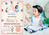 Personalised Alice In Wonderland 1st Birthday Invites With Photo