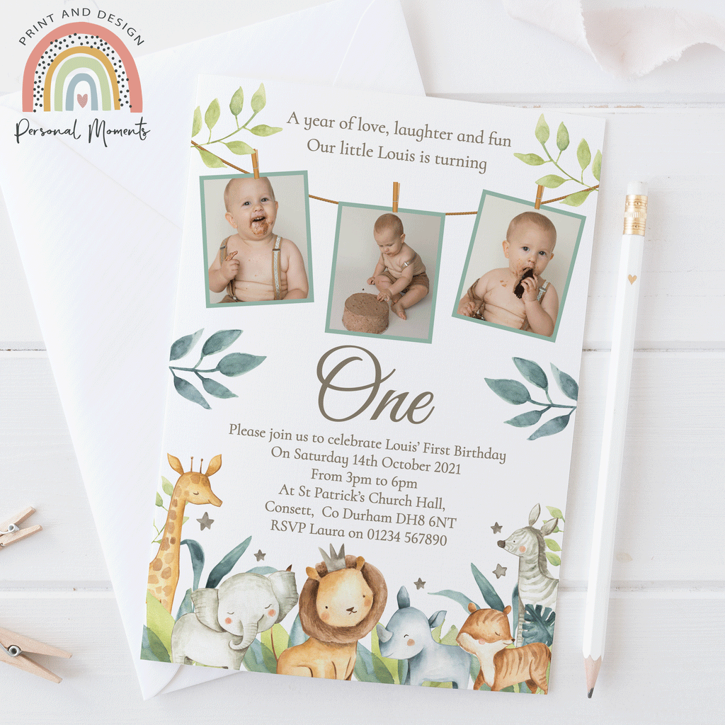 Personalised Jungle Invitations With Photos