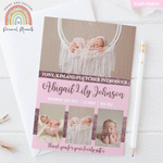 FLAT Personalised Baby Girl Glitter Thank You Cards Photo Birth Announcement Notes
