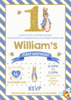 Glitter Peter Rabbit Invites For Boy