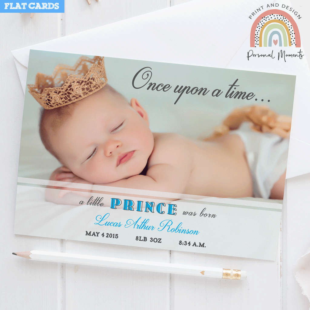 Baby Boy Crown Design Thank You Card 