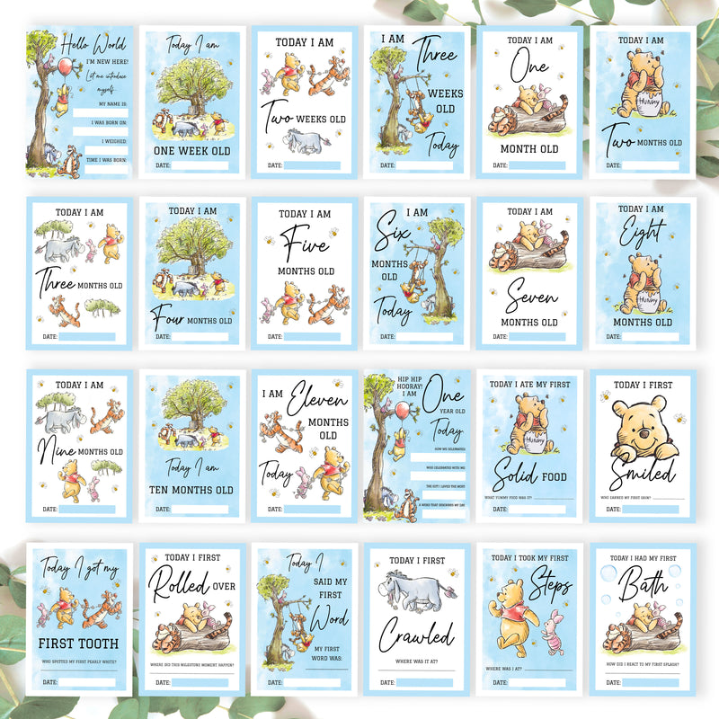 a bunch of winnie the pooh birthday cards