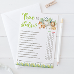 Jungle Baby Shower True or False Games