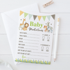 Jungle Baby Shower Prediction Cards Games