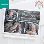 FOLDED Design Your Own Baby Boy Thank You Cards with Photo | Personal Moments | Fast Turnaround Time