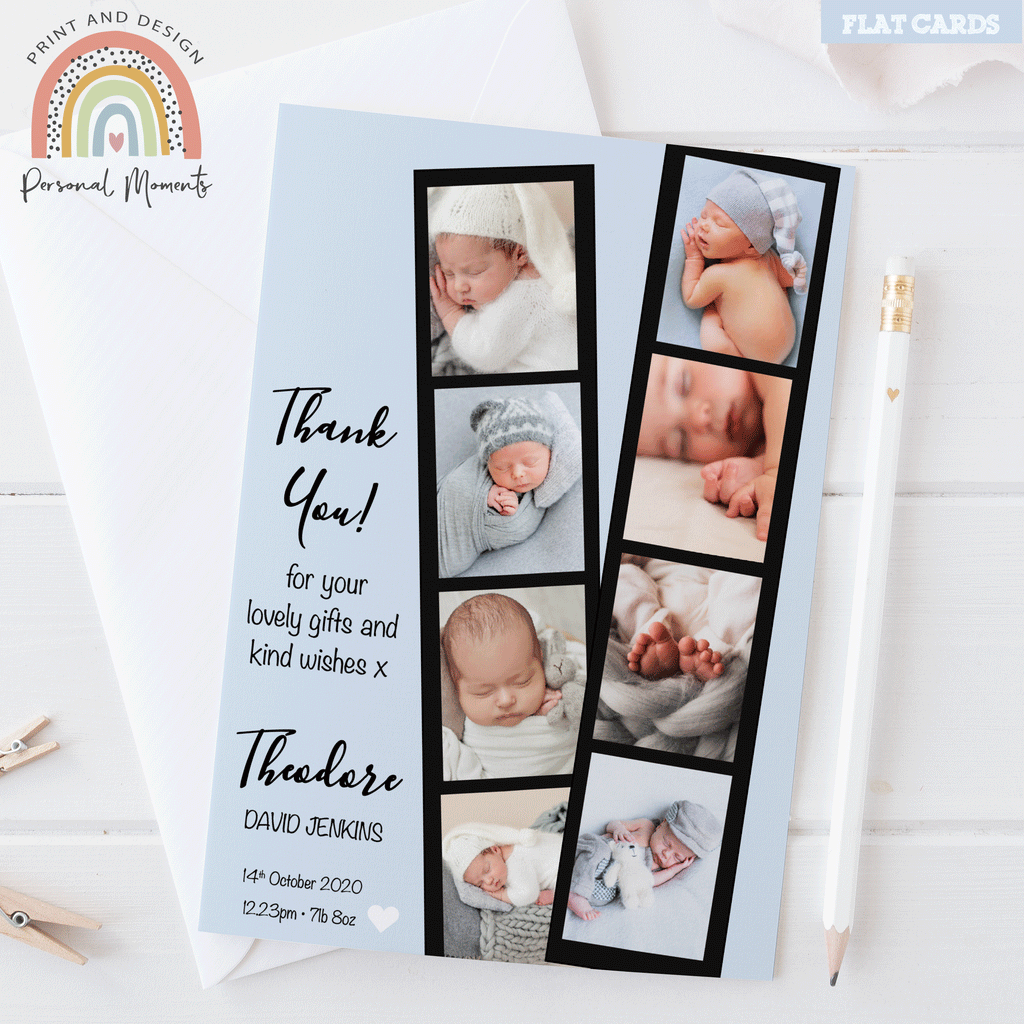 Photo Booth Frame Baby Boy Thank You Card