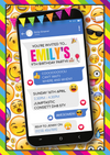 Personalised Emoji Invitations For Girls Phone Invites