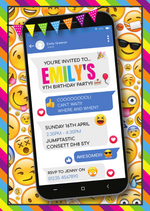 Personalised Emoji Invitations For Girls Phone Invites