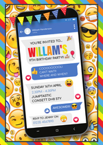 Personalised Emoji Invitations For Boys Phone Invites