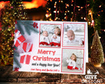 FOLDED Photo Personalised Thank You Cards, Christmas Gift Thank You Photo Cards