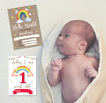 Rainbow Themed Baby Milestone Cards - Ideal Baby Shower Gift, Colourful Keepsake & Memory Cards