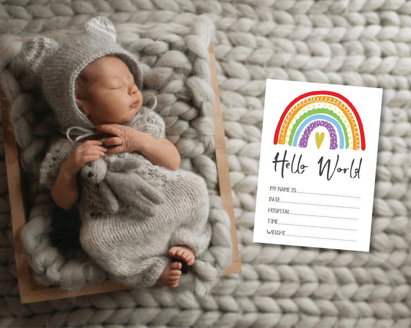 Unisex Rainbow Baby Milestone Cards - Ideal Baby Shower Gift, Colourful Keepsake and Memory Cards