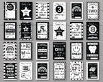 Monochrome Black and White 1st Year Milestone Cards - Baby Keepsake