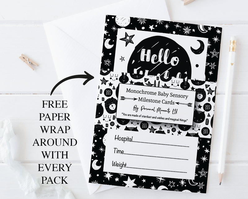 Monochrome Black and White 1st Year Milestone Cards - Baby Keepsake