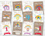 Rainbow Themed Baby Milestone Cards - Ideal Baby Shower Gift, Colourful Keepsake & Memory Cards