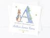 Blue Bunny Peter Rabbit Card - Customised for Christening, Baptism & Naming Day, Ideal for Grandson, Godson