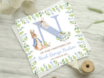 Personalised Floral Bunny Christening Card - Custom Baptism Card for Goddaughter, Girl's Christening Day