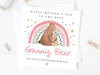 Personalised Mummy Bear Mother&#39;s Day Card, Bear Mothers Day Card, Mum, Nan, Grandma, Nana, Mammy, Mam, Baby Bear 1st Mothers Day Card