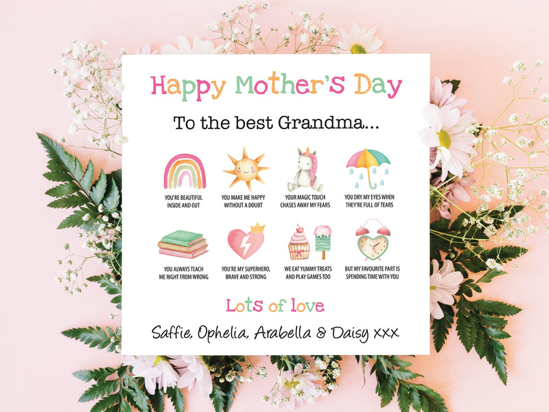 Personalised First Mother's Day Card - Mummy, Mammy, Grandma, Nana | Baby's 1st Mother's Day