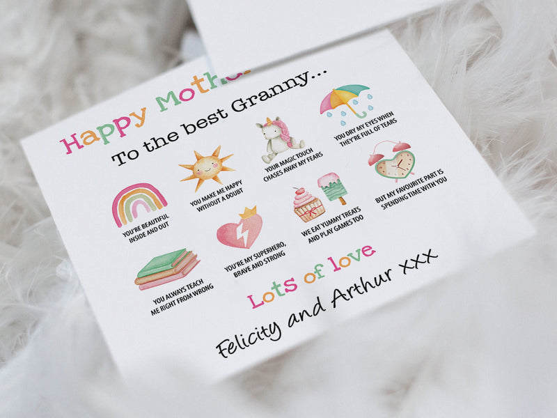 Personalised Mother&#39;s Day Card, Mummy 1st Mothers Day Card, Grandma, Gran, Mum, Grandparent, Mammy, Nana, Baby, First Mother&#39;s Day Card