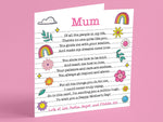 Personalised Mothers Day Card With Poem, Poem For Mothers Day, Mother&#39;s Day Card, 1st Mothers Day Card, Happy Mothers Day Card, Mum