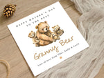 Personalised Mother&#39;s Day Card, Mummy Bear Mothers Day Card, Grandma, Gran, Mum, Grandparent, Mammy, Nana, Unique 1st Mother&#39;s Day Card