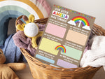 Personalised Rainbow 1st Birthday Time Capsule Cards, First Birthday Keepsake Cards, 1st Birthday Party Games