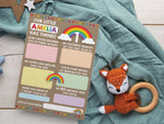 Personalised Rainbow 1st Birthday Time Capsule Cards, First Birthday Keepsake Cards, 1st Birthday Party Games