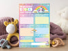 Personalised 1st Birthday Time Capsule Cards, Unicorn Rainbow First Birthday Party Ganes