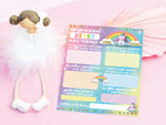Personalised 1st Birthday Time Capsule Cards, Unicorn Rainbow First Birthday Party Ganes