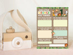Personalised Jungle Animal Time Capsule Cards, Safari Animals 1st Birthday First Birthday Party Games
