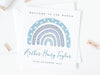 Personalised Rainbow Pink New Baby Girl Card