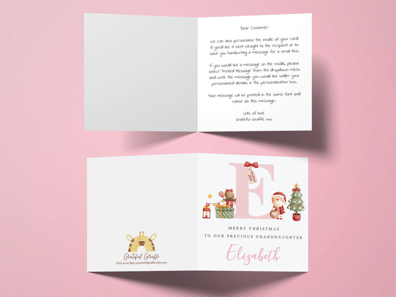 Personalised Baby Girl Christmas Card - For Daughter, Granddaughter, Niece, Sister | First Xmas Greeting Card