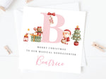 Personalised Baby Girl Christmas Card - For Daughter, Granddaughter, Niece, Sister | First Xmas Greeting Card